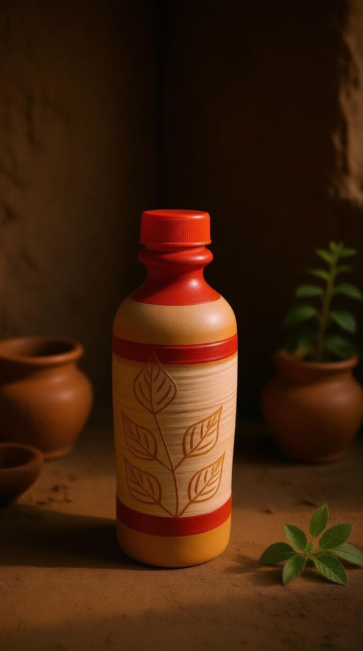 Handmade Terracotta Water Bottle 